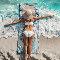 Beach Towel Palm Tree Series 100% Micro Fiber Comfy Blankets Oversized Beach Towel, 35