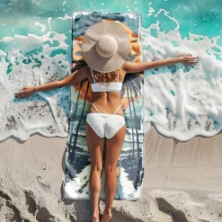 Beach Towel Palm Tree Sunset Large 3D Print Pattern Towel Bath Towel Beach Sheet Blanket Classic 100% Micro Fiber Comfy Blankets