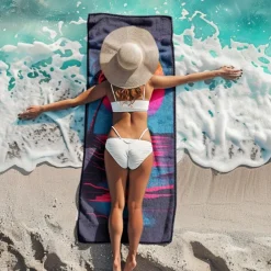 Beach Towel Palm Tree Sunset Large 3D Print Pattern Towel Bath Towel Beach Sheet Blanket Classic 100% Micro Fiber Comfy Blankets