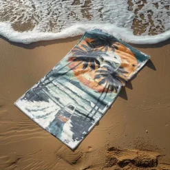 Beach Towel Palm Tree Sunset Large 3D Print Pattern Towel Bath Towel Beach Sheet Blanket Classic 100% Micro Fiber Comfy Blankets