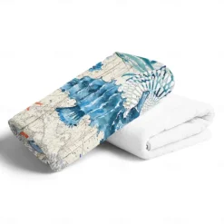 Beach Towel Quick-Drying Vintage Seahorse Sea Turtle Soft Microfiber Sand Pool Bath Outdoor Travel Towel Camping Swimming Yoga Sports Girls Women Men Adults