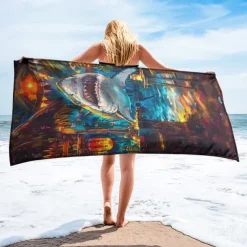 Beach Towel Summer Beach Blankets 100% Micro Fiber Breathing Comfy Blankets