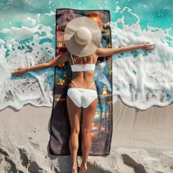 Beach Towel Summer Beach Blankets 100% Micro Fiber Breathing Comfy Blankets