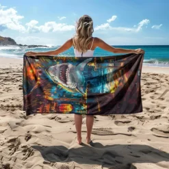 Beach Towel Summer Beach Blankets 100% Micro Fiber Breathing Comfy Blankets