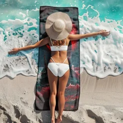 Beach Towel Summer Beach Blankets 100% Micro Fiber Breathing Comfy Blankets