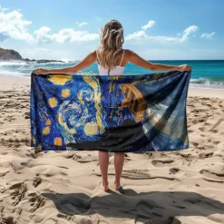 Beach Towel Summer Beach Blankets 100% Micro Fiber Breathing Comfy Blankets