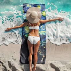 Beach Towel Summer Beach Blankets 100% Micro Fiber Breathing Comfy Blankets