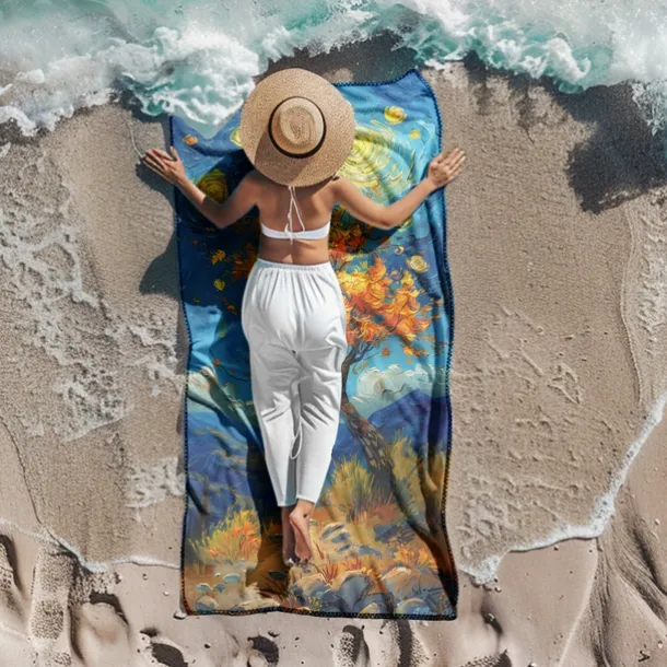 Beach Towel Summer Beach Blankets 100% Micro Fiber Breathing Comfy Blankets