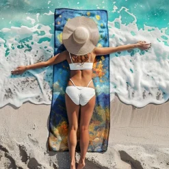 Beach Towel Summer Beach Blankets 100% Micro Fiber Breathing Comfy Blankets