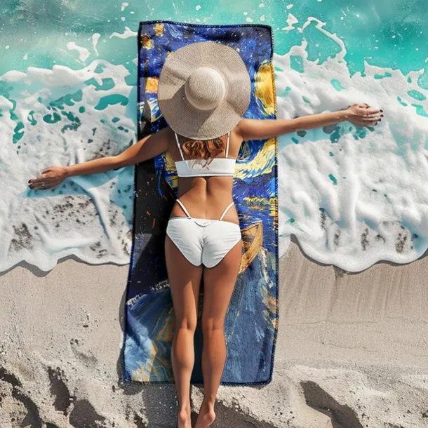 Beach Towel Summer Beach Blankets 100% Micro Fiber Breathing Comfy Blankets