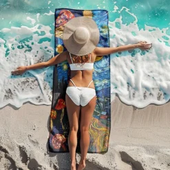 Beach Towel Summer Beach Blankets 100% Micro Fiber Breathing Comfy Blankets