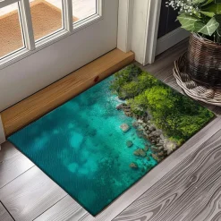 Beach View Doormat Kitchen Mat Floor Mat Non-Slip Area Rug Oil Proof Rug Indoor Outdoor Mat Bedroom Decor Bathroom Mat Entrance Rug
