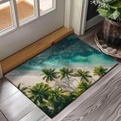 Beach View Doormat Kitchen Mat Floor Mat Non-Slip Area Rug Oil Proof Rug Indoor Outdoor Mat Bedroom Decor Bathroom Mat Entrance Rug
