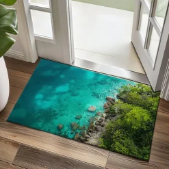 Beach View Doormat Kitchen Mat Floor Mat Non-Slip Area Rug Oil Proof Rug Indoor Outdoor Mat Bedroom Decor Bathroom Mat Entrance Rug