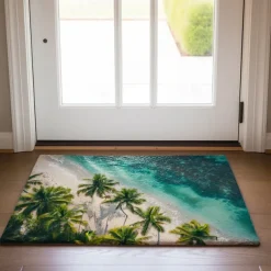 Beach View Doormat Kitchen Mat Floor Mat Non-Slip Area Rug Oil Proof Rug Indoor Outdoor Mat Bedroom Decor Bathroom Mat Entrance Rug