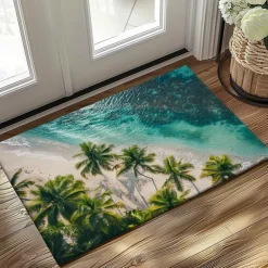 Beach View Doormat Kitchen Mat Floor Mat Non-Slip Area Rug Oil Proof Rug Indoor Outdoor Mat Bedroom Decor Bathroom Mat Entrance Rug