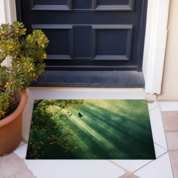 Beam Lights Forest Doormat Non-Slip Oil Proof Rug Indoor Outdoor Mat Bedroom Decor Bathroom Mat Entrance Rug Door Mat
