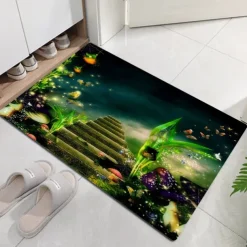 Beautiful Landscape Woods Flannel Fabric Printed Home Entrance Mattress Bathroom Mattress Mattress
