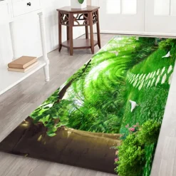 Beautiful Landscape Woods Flannel Fabric Printed Home Entrance Mattress Bathroom Mattress Mattress