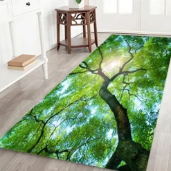 Beautiful Landscape Woods Flannel Fabric Printed Home Entrance Mattress Bathroom Mattress Mattress
