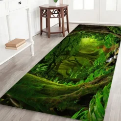 Beautiful Landscape Woods Flannel Fabric Printed Home Entrance Mattress Bathroom Mattress Mattress