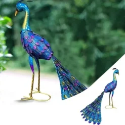 Beautiful Peacock Statue, Metal Peacock Standing Statue Outdoor, Garden Decoration, Lawn Backyard Decoration, Courtyard, Party, Wedding Decoration