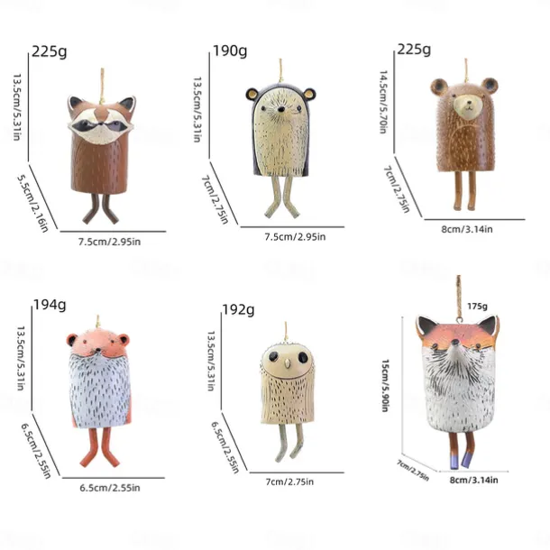 Beautiful Rustic Animal Wind Chimes Boho Handmade Garden Decor GiftResin Animal Decor Gift Ideas Garden Decor Unique Gift 1pcs