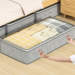 Bed Bottom Storage Bag, Visual Storage Bag, Large Capacity Storage, Moisture-proof And Dust-proof, Zipper Closed, Can Store Clothes, Pants, Quilt, Quilt, Underwear, Toys, Books, Etc