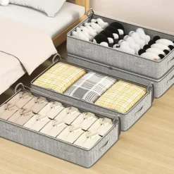 Bed Bottom Storage Bag, Visual Storage Bag, Large Capacity Storage, Moisture-proof And Dust-proof, Zipper Closed, Can Store Clothes, Pants, Quilt, Quilt, Underwear, Toys, Books, Etc