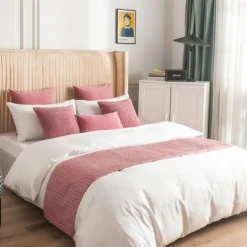 Bed Runner Bed Scarf, Velvet Decorative Bed Scarf for Home Hotel Bedspreads Scarves Protection Modern Solid Bed Runner for Foot of Bed Home Bedroom Bedding Decoration