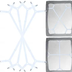 Bed Sheet Clip Straps - 2 Way Adjustable Crisscross Sheet Corner Holder Straps Gripper Elastic Sheet Band Mattress Straps Fasten Suspenders