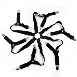 Bed Sheet Clip Straps - 2 Way Adjustable Crisscross Sheet Corner Holder Straps Gripper Elastic Sheet Band Mattress Straps Fasten Suspenders