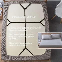 Bed Sheet Clip Straps - 2 Way Adjustable Crisscross Sheet Corner Holder Straps Gripper Elastic Sheet Band Mattress Straps Fasten Suspenders