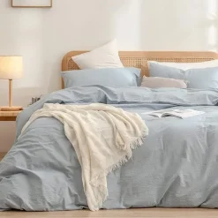 Bedding Duvet Cover Set - 1 Duvet Cover with 2/1 Pillow Shams - 3/2 Pieces Comforter Cover with Zipper Closure Sage Green Peach Puzz Red Blue Yellow White Black