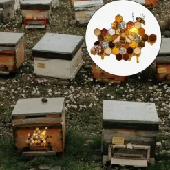 Bee Honeycomb Stained Honeybee Window Hangings Ornament Suncatcher, Beehive Stained Panel Handcrafted Modern Sunflower Stained Window Hangings Colorful Bee Pendant Art Ornaments