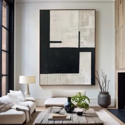 Beige and Black Minimalist oil painting handmade Wall Art Beige Texture Painting Wabi-Sabi Wall Art Beige Minimalist Painting Neutral painting for Living Room Decor