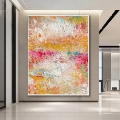 Beige Colorful Painting handmade Brown wabi sabi artwork oil painting hand painted Textured Oil Painting Beige Oil Painting Abstract Canvas Art Modern Horizontal decor art