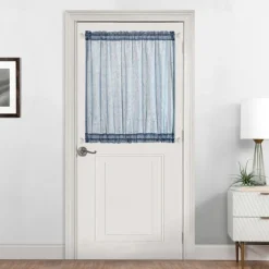 Beige French Door Curtains Faux Linen Sheer Voile Drapes Sunlight Filtering Protect Privacy Sidelight Curtains for Siding Glass Door Including Tieback