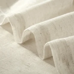 Beige French Door Curtains Faux Linen Sheer Voile Drapes Sunlight Filtering Protect Privacy Sidelight Curtains for Siding Glass Door Including Tieback