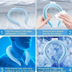 Below 28 Celsius Reusable Cooling Tube Neck Cooling Tube, Reusable Cooling Neck Sleeve, Wearable Neck Cooler Suitable For Hot Weather, Freezing Temperature Below 28 Celsius (90 Fahrenheit)