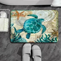 Benthos Bath Mat Non-slip Diatomaceous Earth Bath Mat Super Absorbent Bathroom Bath Rug Creative Bathroom Rug Coral Velve New Design