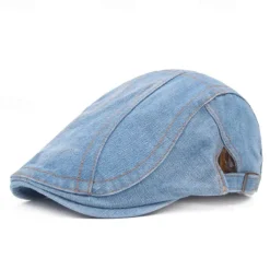 Beret Unisex Casual Vintage Distressed Peaked Cap for Spring and Autumn Fashionable Hat