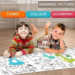 Best Christmas Gift Children's Drawing Roll Easy to Tear with Painting Partner-12 Colored Pencils 118''x118'' （300cmx300cm)