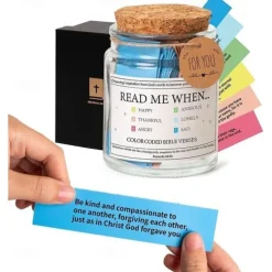 Bible Verses in a Jar,Mothers Day Gifts for Mom Christian Gifts Read Me When Bible Verses Jar Glass Scripture Quotes with Paint-by-Numbers Scriptures - A Christian Gift Inspired by Faith