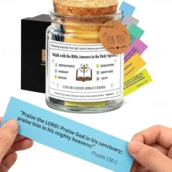 Bible Verses in a Jar,Mothers Day Gifts for Mom Christian Gifts Read Me When Bible Verses Jar Glass Scripture Quotes with Paint-by-Numbers Scriptures - A Christian Gift Inspired by Faith