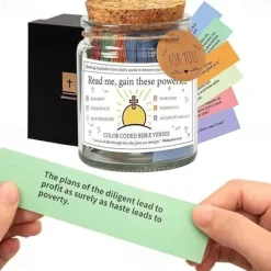 Bible Verses in a Jar,Mothers Day Gifts for Mom Christian Gifts Read Me When Bible Verses Jar Glass Scripture Quotes with Paint-by-Numbers Scriptures - A Christian Gift Inspired by Faith