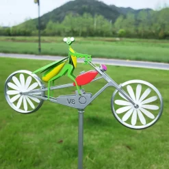Bicycle Metal Wind Spinner Wrought Iron Metal Garden Decoration Windmill Cat Mouse Motorcycle