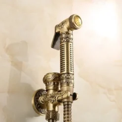 Bidet Faucet Antique Copper Toilet Handheld Bidet Sprayer Self-Cleaning Antique
