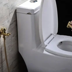 Bidet Faucet Handheld Bidet Sprayer, Antique Golden Luxury Diaper Water Shattaf Toilet Spray Set, Bathroom Baby Cloth Diaper Cleaning Sprayer Middle East