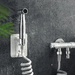 Bidet Sprayer Set No Drilling Bracket for Toilet Stainless Steel Head and Hose 1.5m/3m, Wall Mounted Handlheld Spray, Shattaf Diaper Cleaning for Personal Hygiene